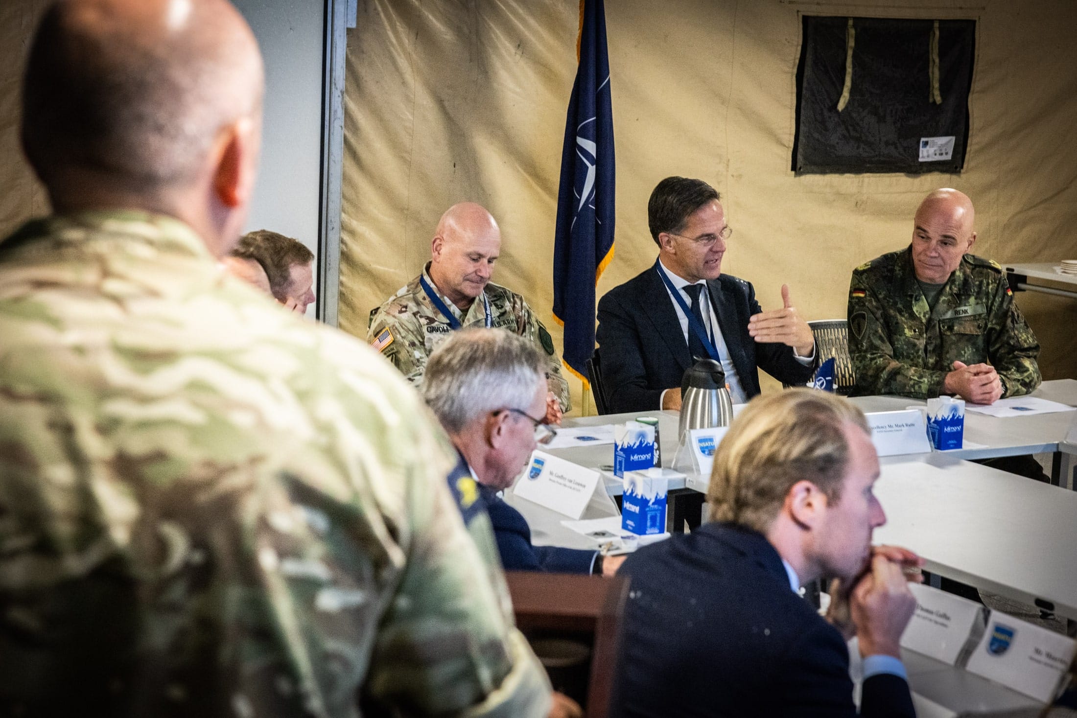 Mark Rutte held a number of meetings with troops during his first official visit to the Supreme Headquarters Allied Powers Europe at Clay Barracks, Germany