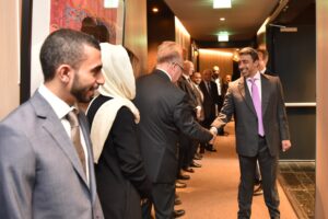 UAE Foreign Minister Greeting Norwegian officials while on an official visit to Oslo, Norway, in 2017