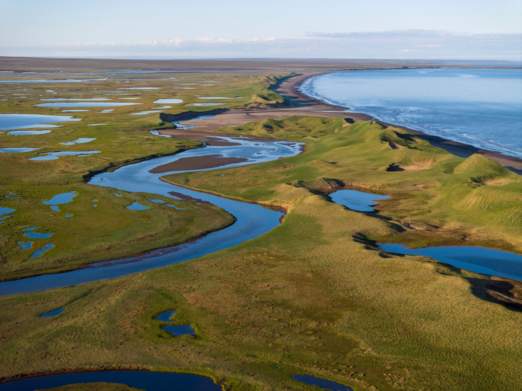 A permafrost covered coastline in Nunivak Island, Alaska